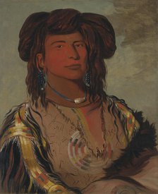 Ha-wón-je-tah, One Horn, Head Chief of the Miniconjou Tribe, 1832. Creator: George Catlin.