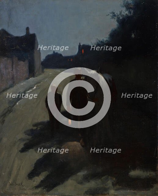 Moonlight (On the Road at Night), 1885. Creator: Otto Stark.