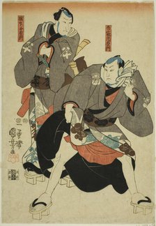 Actors as Hotei Ichiemon and Gokuin Chiemon, c. 1847/52. Creator: Utagawa Kuniyoshi.