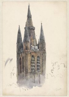 Church Tower in Delft, 1834-1893. Creator: Willem Antonie van Deventer.