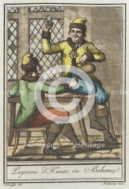 Costumes de Différents Pays, 'Paysans d'Hanac, en Bohême', c1797. Creators: Jacques Grasset de Saint-Sauveur, LF Labrousse.