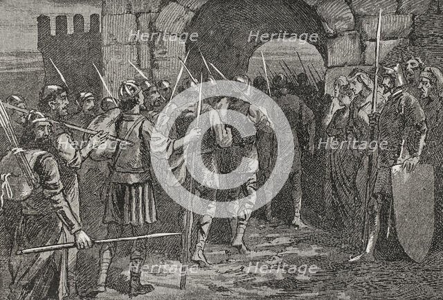 Siege of Gerona (Girona) (27 June to 10 September 1285), 1890.  Creator: Unknown.