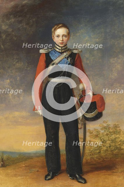 Portrait of the Crown prince Alexander Nikolayevich (1818-1881). Creator: Dawe, George (1781-1829).