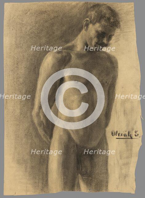 Study of a male nude, 1910-1920. Creator: Emil Alexay-Olexák.