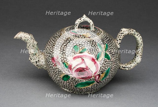 Teapot, Staffordshire, 1755/65. Creator: Staffordshire Potteries.