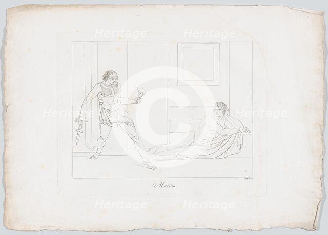 Caius Marius and the Cimbrian Soldier (Plutarch, "Marius," 39; Lucan, "Pharsalia," XI, 75-..., 1806. Creator: Johann Heinrich Lips.