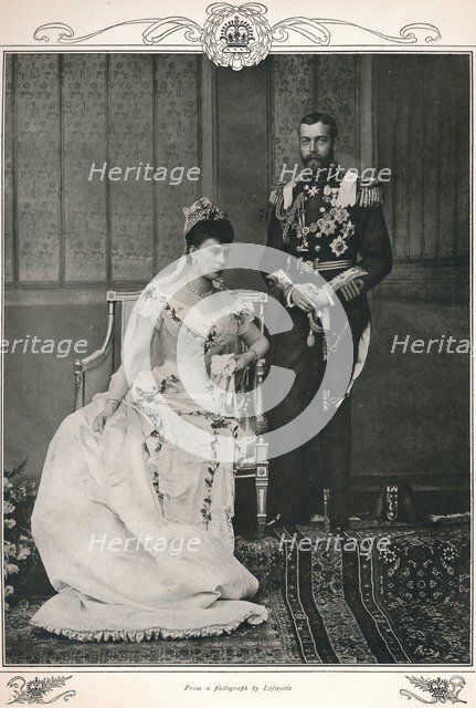 King George V and Queen Mary on their wedding day, 1893 (1911). Artist: Lafayette.