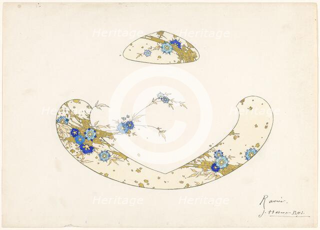 Design for an hors d'ouvre dish, part of a porcelain service for Pillivuyt, c.1889. Creator: Jules-Auguste Habert-Dys.