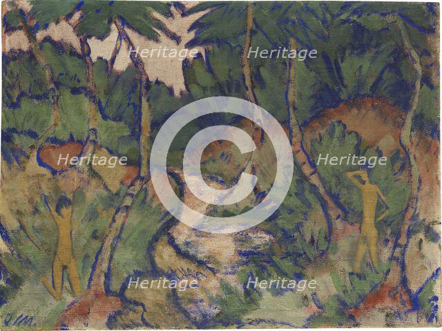 Bathers in landscape, 1920. Creator: Mueller, Otto (1874-1930).