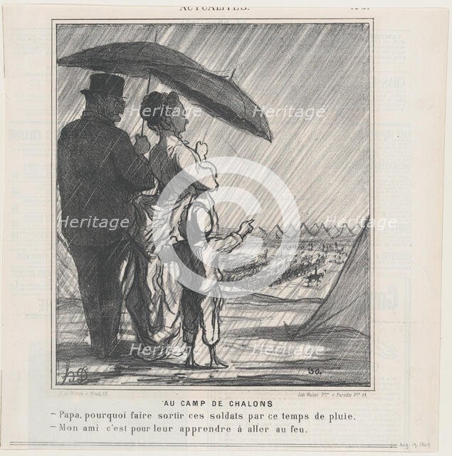 Au Camp de Chalons, 1869.  Creator: Honore Daumier.