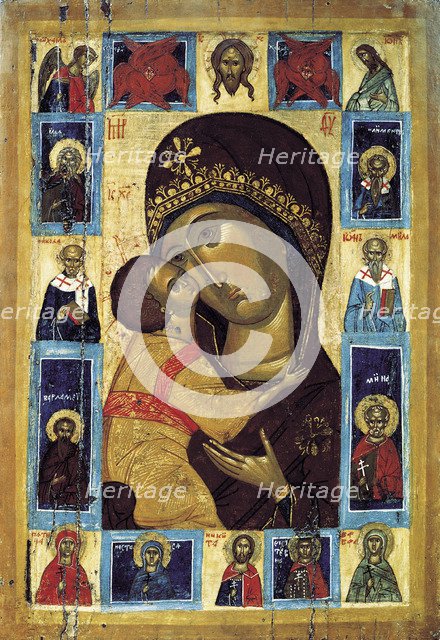 The Virgin Eleusa with Selected Saints, early16th century. Creator: Russian icon.