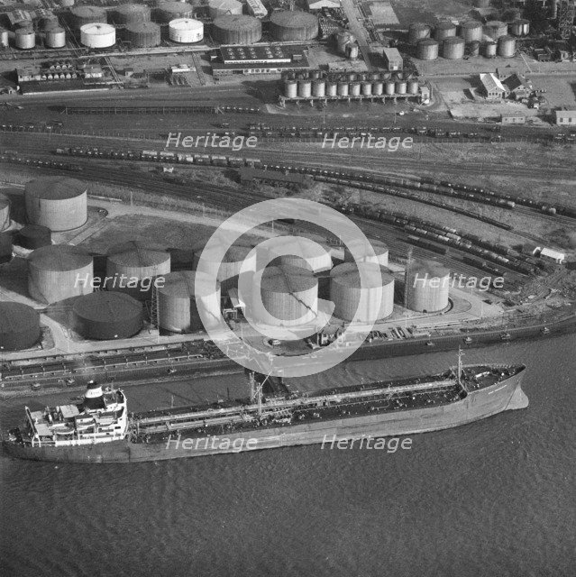 Tanker 'Esso Portsmouth' at Shell Haven Oil Refinery, Thames Haven, Thurrock, Essex, 1967. Artist: Aerofilms.