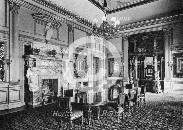 The dining room, Dorchester House, 1908.Artist: Bedford Lemere and Company