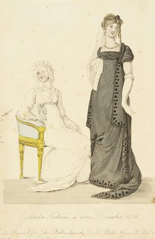 Fashion Plate (London Fashions As Worn December 1806), 1806. Creator: John Bell.