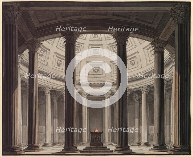 Stage design for the Opera "La vestale (The Vestal Virgin)" by Gaspare Spontini, 1818. Creator: Schinkel, Karl Friedrich (1781-1841).