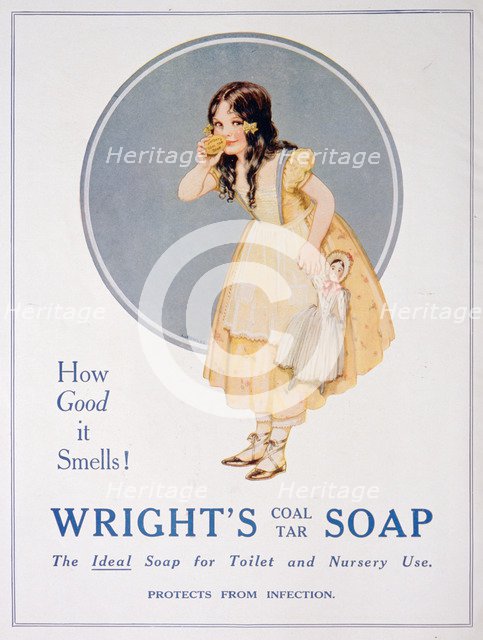 Advert for Wright's coal tar soap, 1923. Artist: Unknown