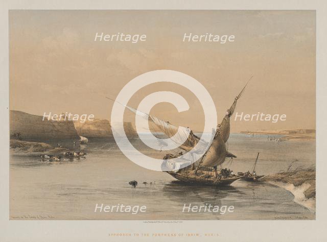 Egypt and Nubia, Volume II: Approach to the Fortress of Ibrim, Nubia, 1847. Creator: Louis Haghe (British, 1806-1885); F.G.Moon, 20 Threadneedle Street, London.