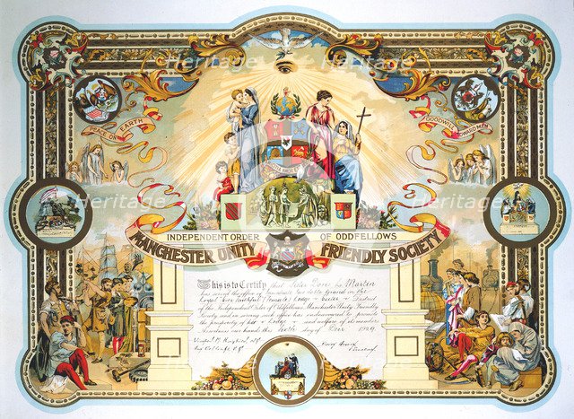 Office holder's certificate of the Female Lodge of the Manchester Unity Friendly Society, 1929. Artist: Unknown