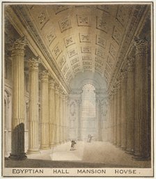 Interior view of the Egyptian Hall, Mansion House, City of London, 1820. Artist: Charles Wild