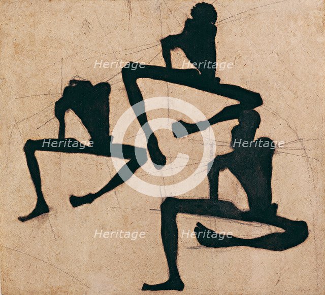 Composition with Three Male Nudes, 1910. Artist: Schiele, Egon (1890–1918)