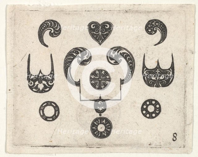 Blackwork Print with Various Motifs, ca. 1620. Creator: Claes Jansz Visscher.