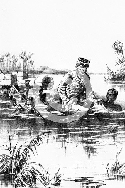 Livingstone on his last journey, 19th century. Artist: Unknown