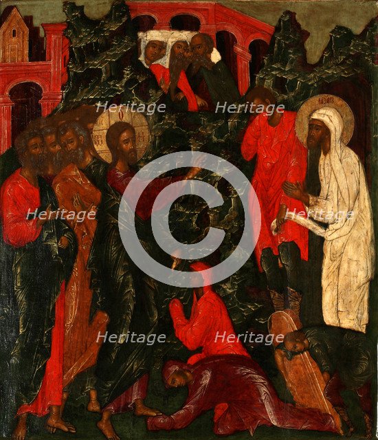 The Raising of Lazarus, 1660s. Artist: Russian icon  