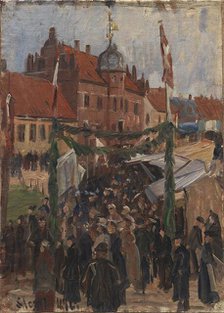 Market at Stege Torv, 1892. Creator: Albert Gottschalk.