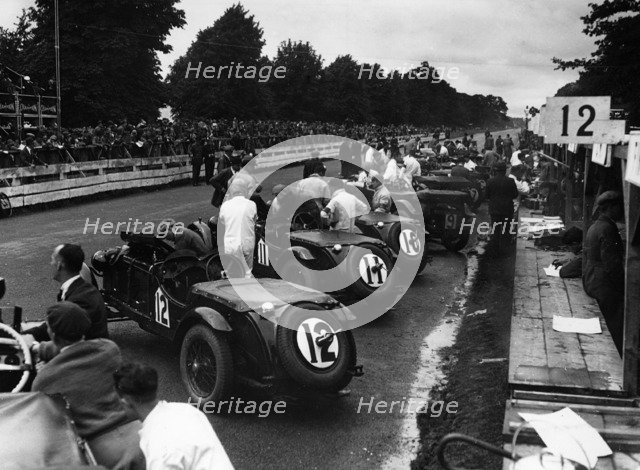 1930 O.M. works cars ready for start of 1930 Irish Grand Prix Artist: Unknown.