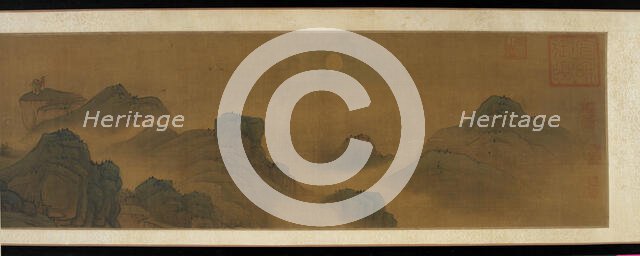 Sun and moon over land and sea, 17th-18th century. Creator: Unknown.