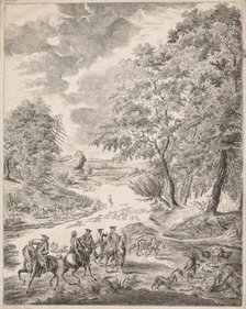 The Deer Hunt. Creator: Augustin de Saint-Aubin (French, 1736-1807).