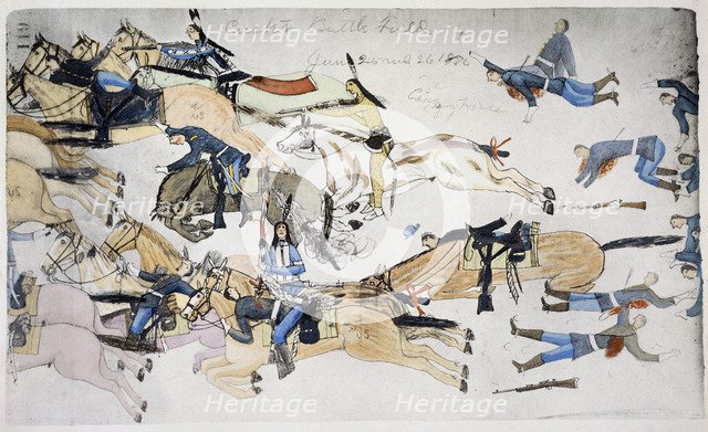 Battle of Little Bighorn, Montana, USA, 25-26 June 1876 (c1900). Artist: Amos Bad Heart Buffalo