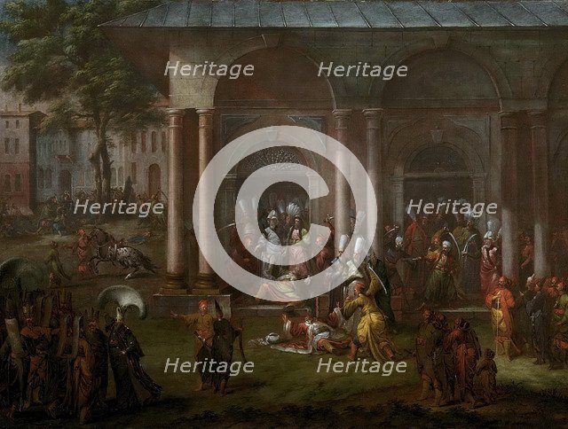 The execution of a minister during the Patrona Halil rebellion, 1737. Artist: Vanmour (Van Mour), Jean-Baptiste (1671-1737)