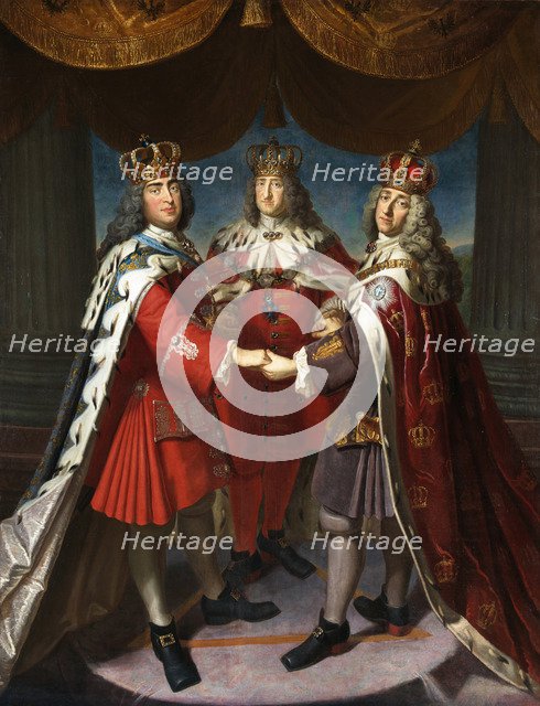 Alliance of Kings Frederick I. in Prussia,  August II the Strong and Frederick IV of Denmark, 1709. Creator: Gericke, Samuel Theodor (1665-1729).