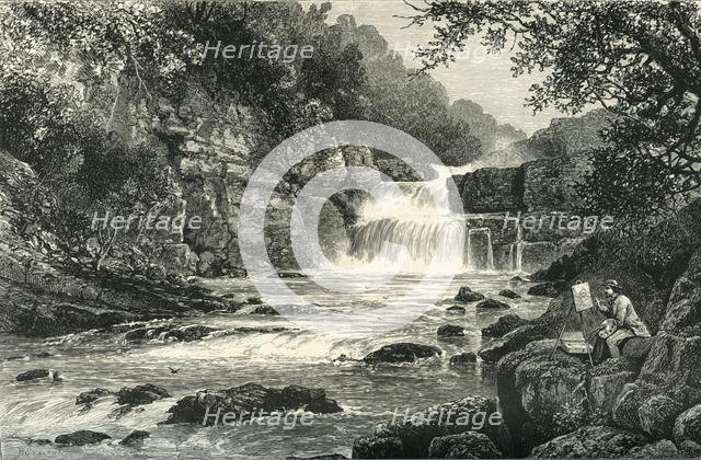 'Stonebyres Falls, on the Clyde, near Lanark', c1870.