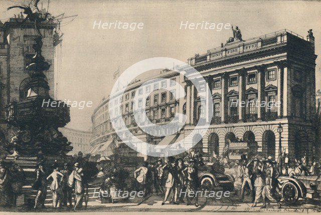 'Piccadilly Circus, looking North', 1927. Creator: Randolph Schwabe.