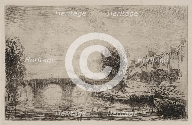 Sunset at Pont Marie, 1890. Creator: Auguste Louis Lepère (French, 1849-1918).