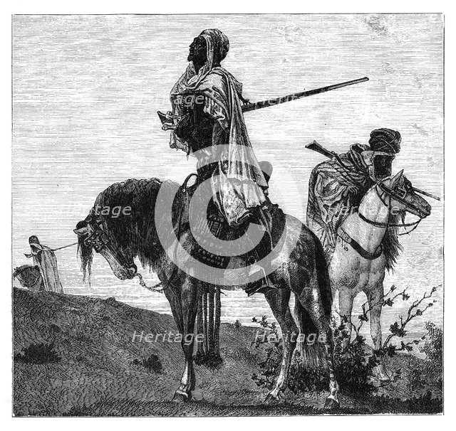 Bedouins at prayer, c1890. Artist: Unknown