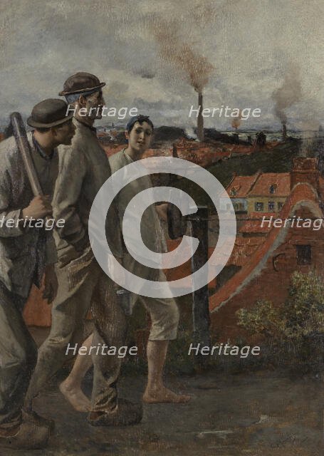 Return of the Miners, c1860-1900. Creator: Constantin Emile Meunier.