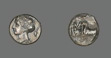 Tetradrachm (Coin) Depicting the Nymph Arethusa, 413-399 BCE. Creator: Unknown.