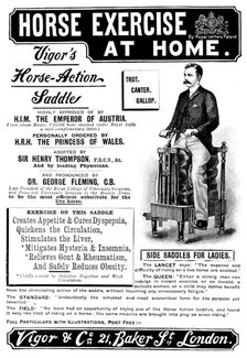 Advertisement for Vigor's Horse-Action Saddle, 1895. Creator: Unknown.