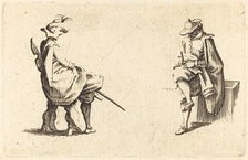 Two Seated Figures, c. 1622. Creator: Jacques Callot.