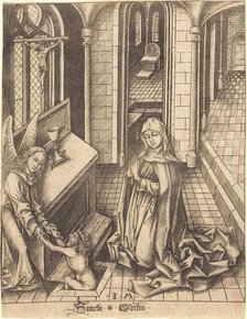 Saint Ottilia, c. 1475/1480. Creator: Israhel van Meckenem.