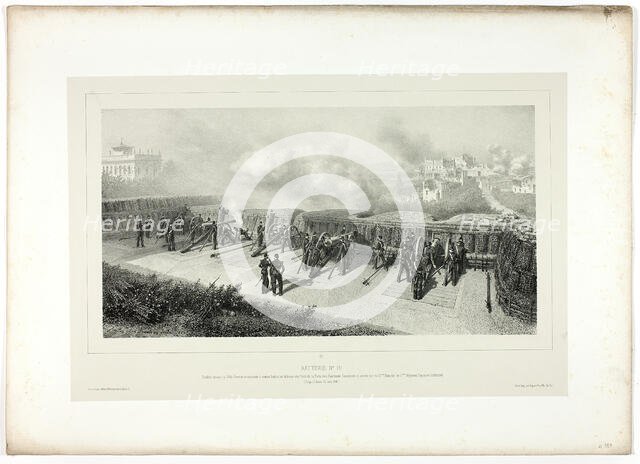Battery no.10, from Souvenirs d’Italie: Expédition de Rome, 1859. Creator: Auguste Raffet.