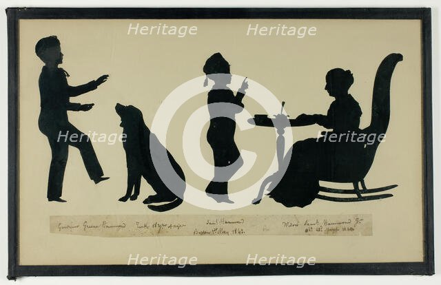 Silhouette of Hammond Family, 1842. Creator: Auguste Amant Constant Fidele Edouart.
