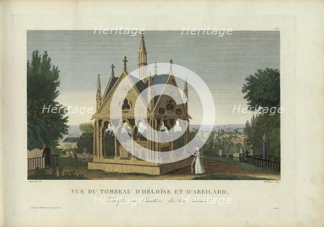 Vue du tombeau d'Héloïse et d'Abélard au cimetière du Père-Lachaise, 1817-1824. Creator: Courvoisier-Voisin, Henri (1757-1830).