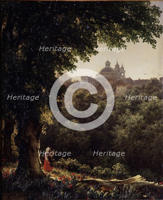 Ariccia near Rome, 1836. Artist: Lebedev, Mikhail Ivanovich (1811-1837)