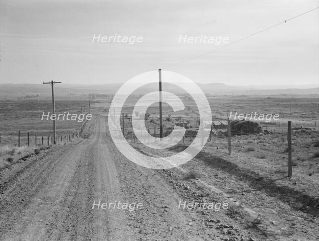 Owyhee project landscape, East Bench, west of Vale, Malheur County, Oregon, 1939. Creator: Dorothea Lange.