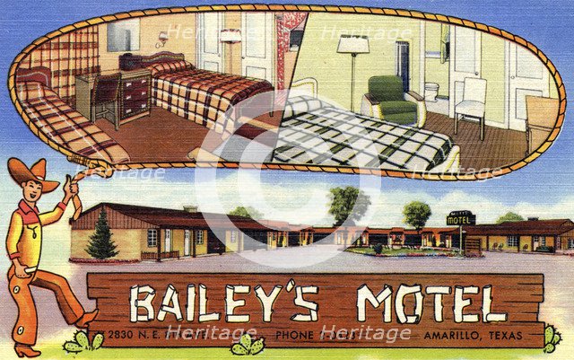 Bailey's Motel, Amarillo, Texas, USA, 1950. Artist: Unknown