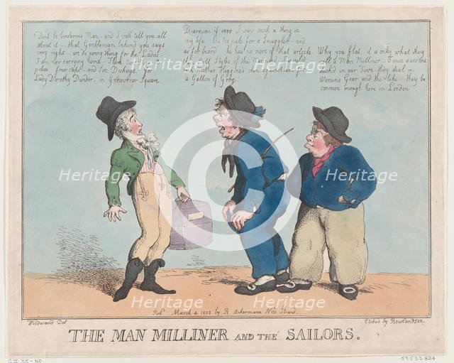 The Man Milliner and the Sailors, March 4, 1802., March 4, 1802. Creator: Thomas Rowlandson.